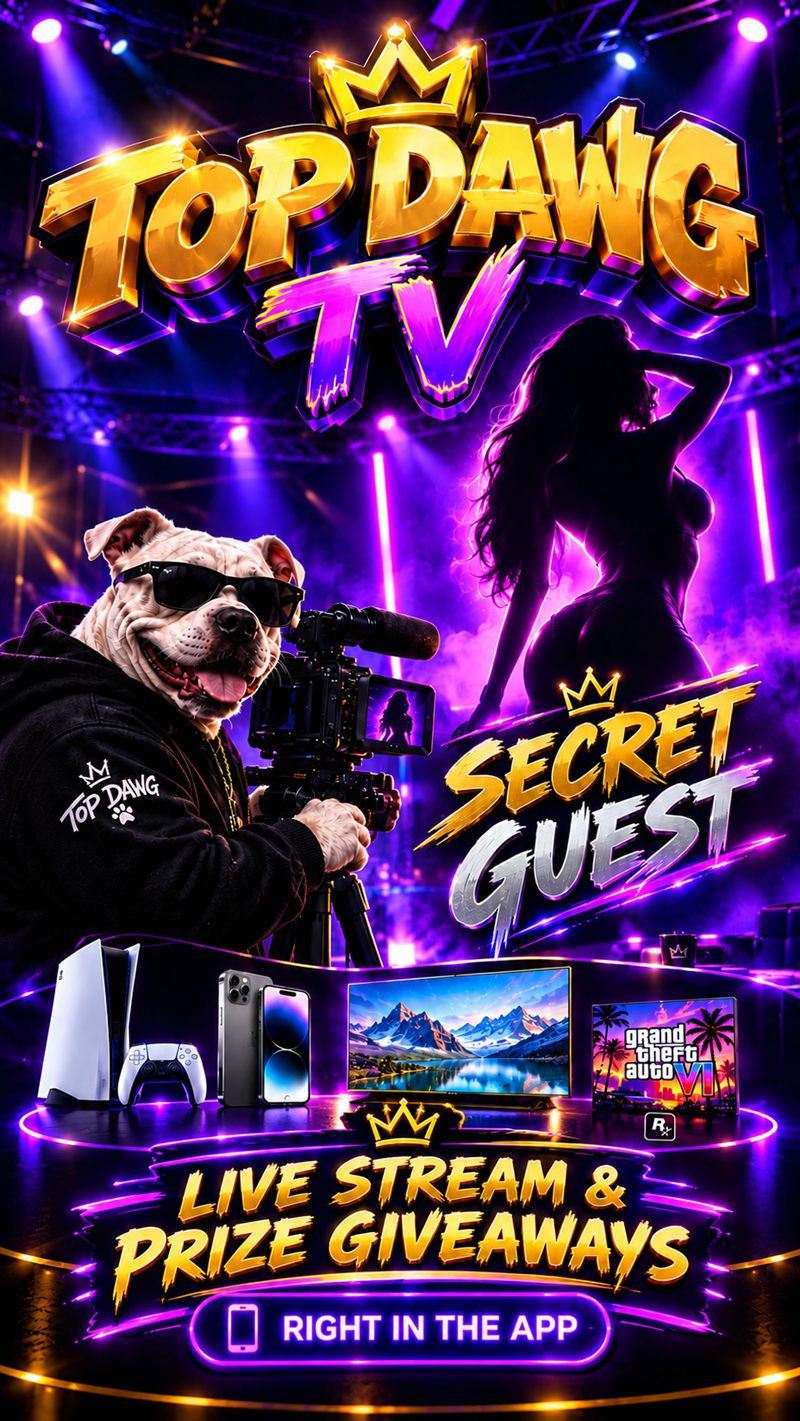 Top Dawg TV live stream with prize giveaways